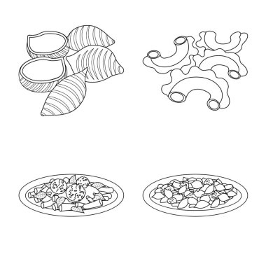 Makarna ve karbonhidrat logo vektör Illustration. Makarna ve makarna hisse senedi vektör çizim topluluğu.