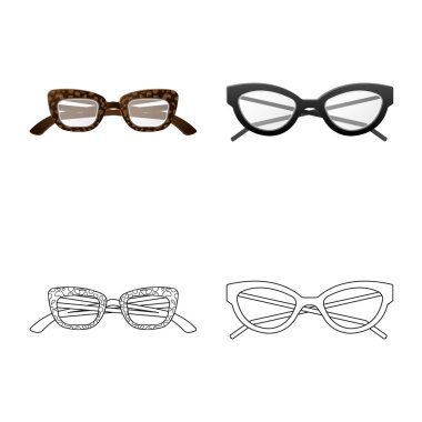 Gözlük ve çerçeve logo vektör Illustration. Gözlük ve aksesuar hisse senedi vektör çizim koleksiyonu.