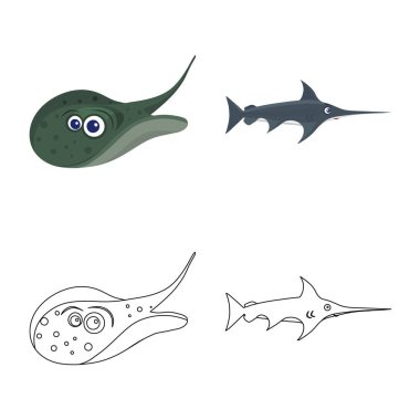 Deniz ve hayvan sembolü yalıtılmış nesne. Deniz ve deniz hisse senedi simgesi için web topluluğu.