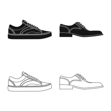 Adam ve giyim işareti vektör tasarımı. Adam ayarla ve stok vektör çizim giymek.