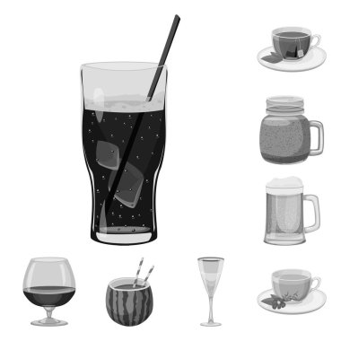 İçki ve bar simge vektör Illustration. İçki ve parti hisse senedi vektör çizim seti.