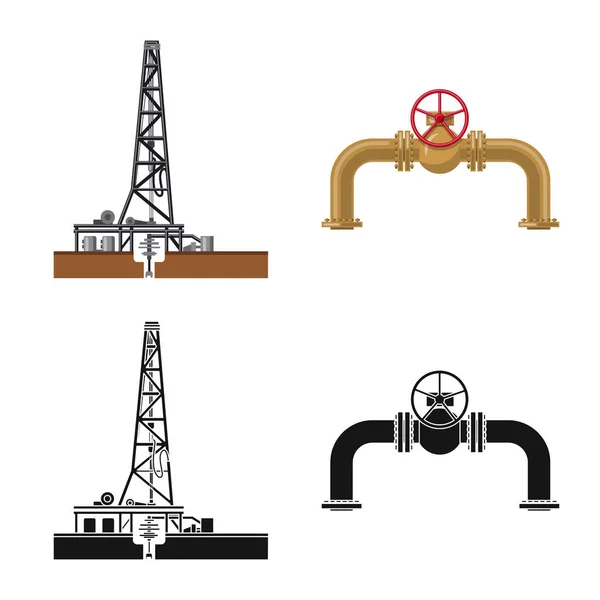 Vektorové ilustrace symbolu ropy a zemního plynu. Sběr ropy a benzínu vektorové ikony pro stock. — Stockový vektor