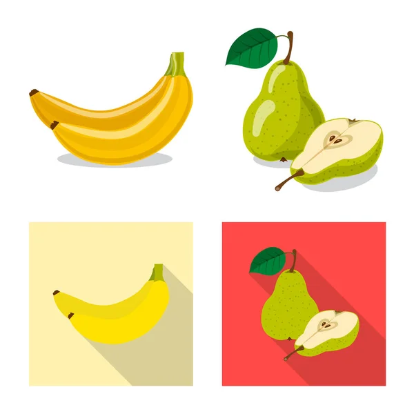 Diseño vectorial de icono de frutas y verduras. Conjunto de vegetal y vegetariano símbolo de stock para la web . — Vector de stock