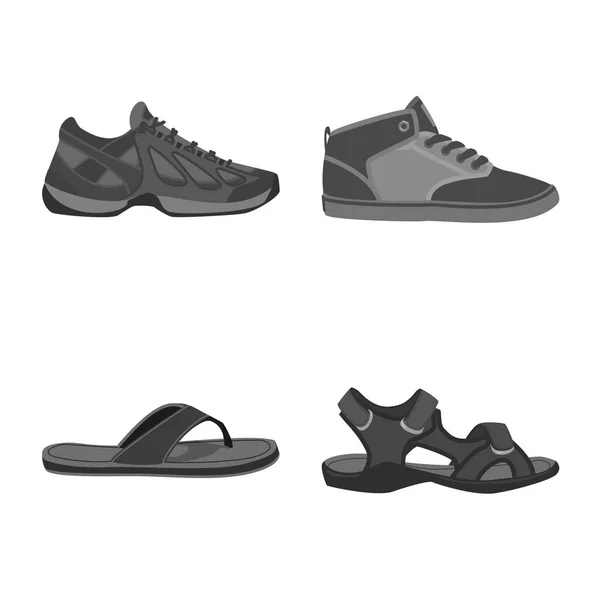 Illustration vectorielle de l'homme et du pied. Collection de l'homme et porter le symbole stock pour le web . — Image vectorielle