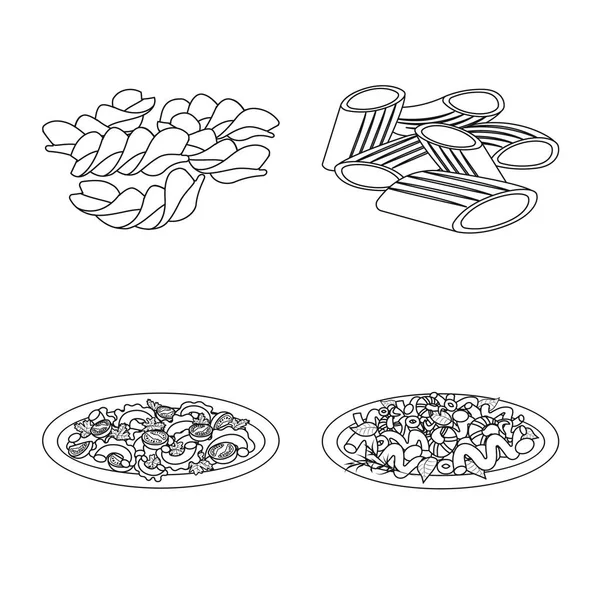 Ilustración vectorial del icono de pasta y carbohidratos. Colección de pasta y macarrones vector icono para stock . — Archivo Imágenes Vectoriales