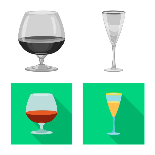 Diseño vectorial del logotipo de la bebida y la barra. Conjunto de bebidas y símbolo de stock de fiesta para web . — Archivo Imágenes Vectoriales