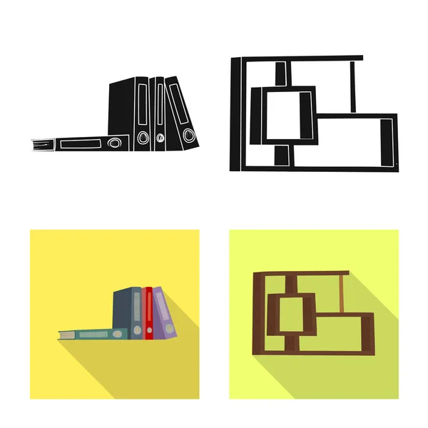 Diseño vectorial de muebles e icono de trabajo. Conjunto de muebles y vector de inicio icono para la acción . — Vector de stock
