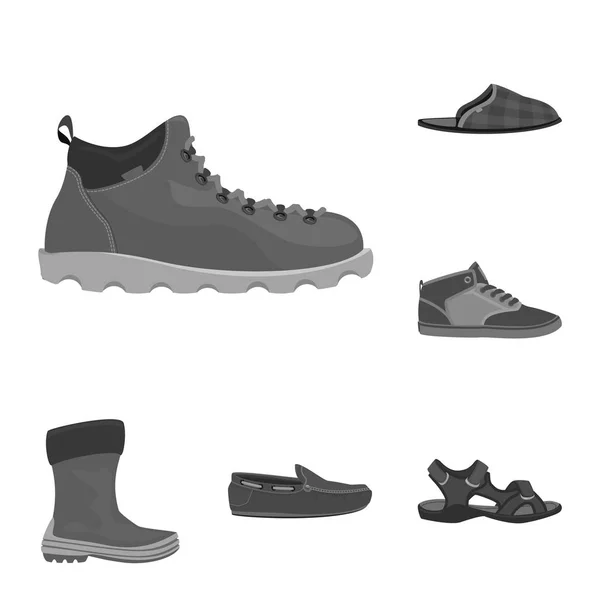 Conception vectorielle de l'homme et le symbole du pied. Collection de l'homme et porter le symbole stock pour le web . — Image vectorielle