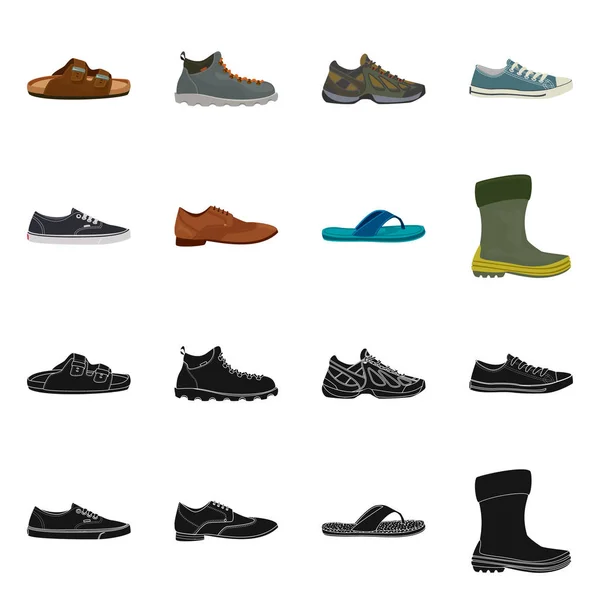 Illustrazione vettoriale dell'uomo e del segno del piede. Collezione di uomo e indossare icona vettoriale per magazzino . — Vettoriale Stock