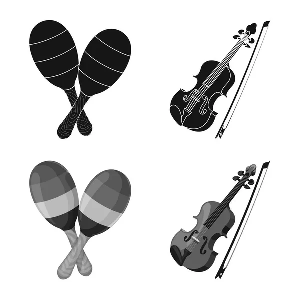 Conception vectorielle de la musique et le symbole tune. Collection de musique et icône vectorielle d'outil pour stock . — Image vectorielle