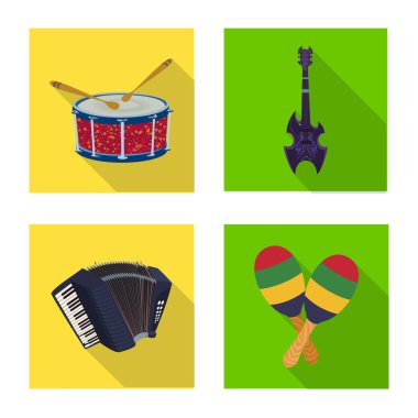 Müzik ve şarkı simge vektör Illustration. Müzik ve aracı hisse senedi vektör çizim seti.
