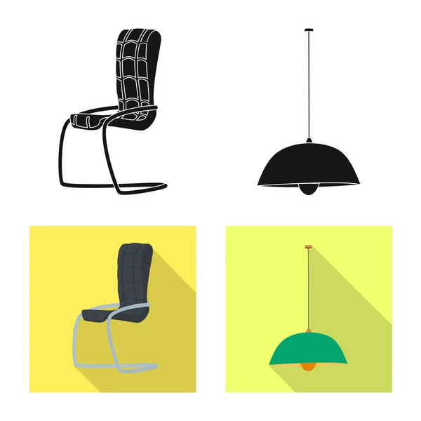 Elkülönített objektum bútorok és munka logó. Bútor és otthoni stock vektor illusztráció. — Stock Vector