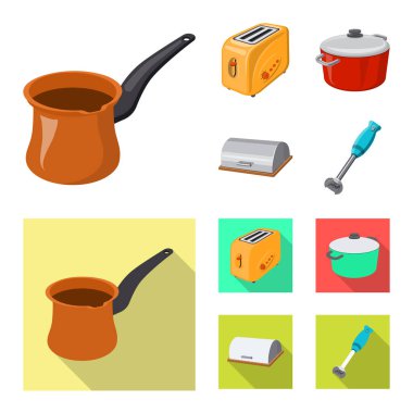 Mutfak ve yemek simgesi yalıtılmış nesne. Web için mutfak ve cihaz hisse senedi simgesi kümesi.