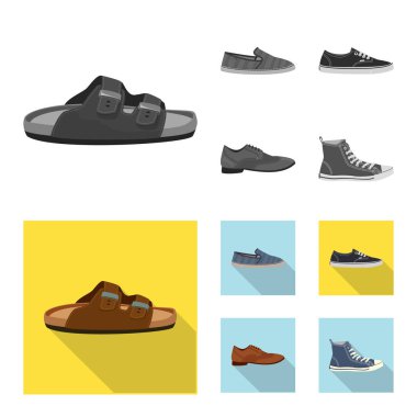 Adam ve ayak işareti yalıtılmış nesne. İçin örümcek adam ve giyim hisse senedi simgesi topluluğu.