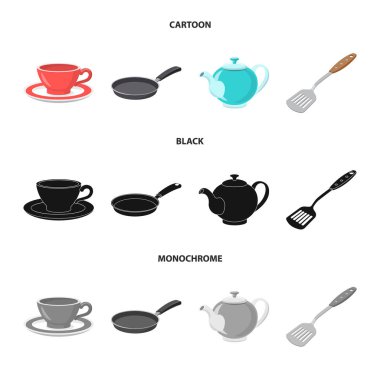 Mutfak ve yemek simge vektör Illustration. Hisse senedi için mutfak ve cihazı vektör simge topluluğu.