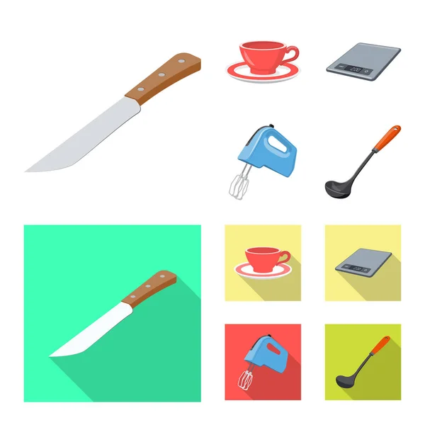 Isolerade objekt av kök och koka symbol. Samling av kök och apparaten vektor ikonen för lager. — Stock vektor