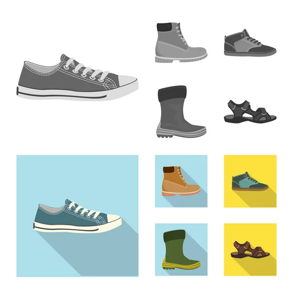 Illustration vectorielle de l'homme et du pied. Collection d'illustration vectorielle de stock homme et usure . — Image vectorielle