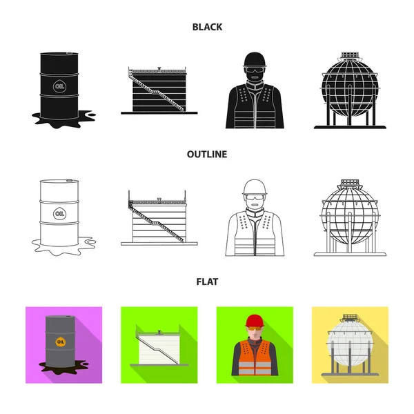 Illustration vectorielle du signe pétrolier et gazier. Collecte d'huile et d'essence icône vectorielle pour stock . — Image vectorielle