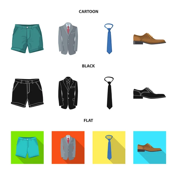Vectorillustratie van mens en kleding logo. Instellen van de mens en het dragen van vector pictogram voor voorraad. — Stockvector