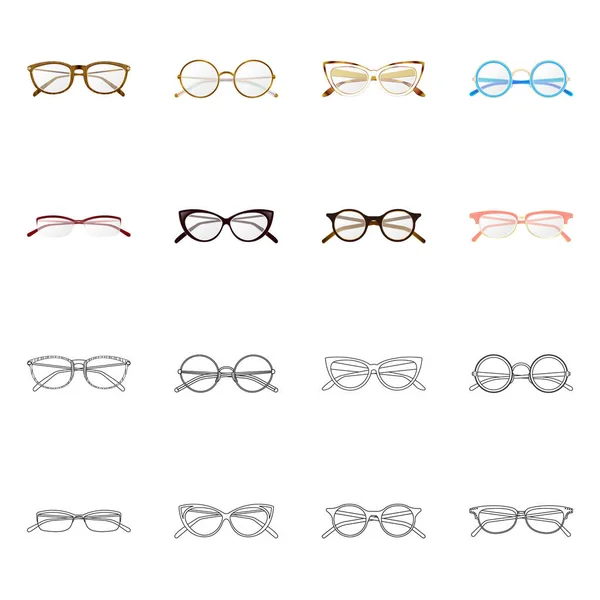 Conception vectorielle de lunettes et symbole de monture. Collection de lunettes et accessoires illustration vectorielle de stock . — Image vectorielle