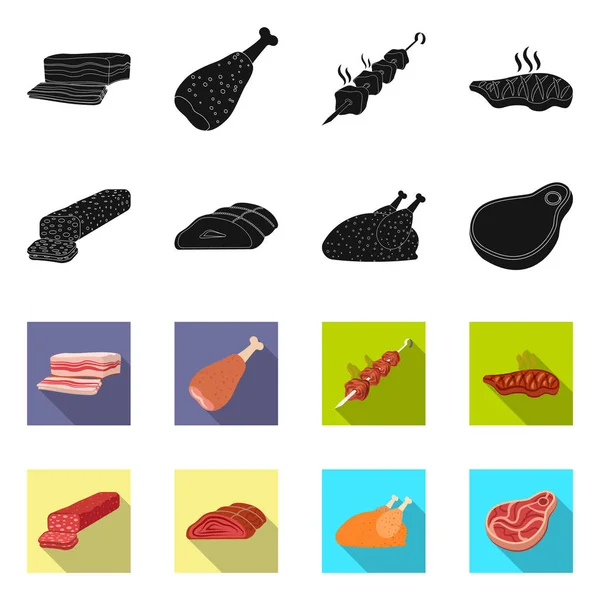 Vector design hús és sonka ikon. Hús és főzés tőzsdei szimbólum a web gyűjteménye. — Stock Vector