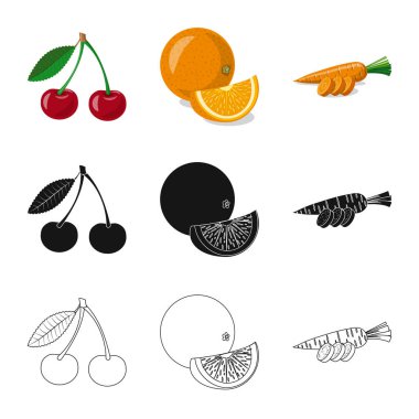 Sebze ve meyve logo vektör Illustration. Sebze ve vejeteryan hisse senedi vektör çizim topluluğu.