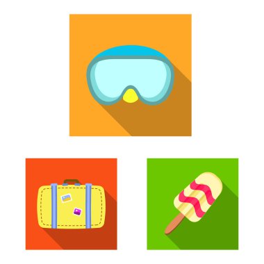 Ekipman ve yüzme simge vektör Illustration. Ekipman ve etkinlik hisse senedi simgesi web için set.