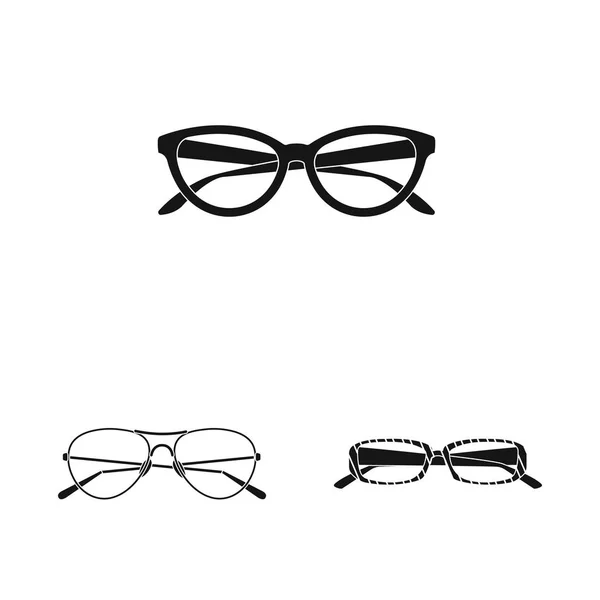 Illustration vectorielle de lunettes et de lunettes de soleil signe. Collection de lunettes et accessoires illustration vectorielle de stock . — Image vectorielle