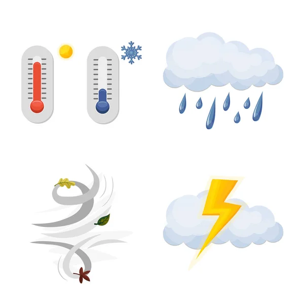 Objet isolé du logo météo et météo. Jeu d'icônes vectorielles météo et application pour stock . — Image vectorielle