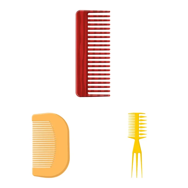 Objeto isolado de escova e ícone de cabelo. Coleção de escova e escova de cabelo estoque ilustração vetorial . —  Vetores de Stock