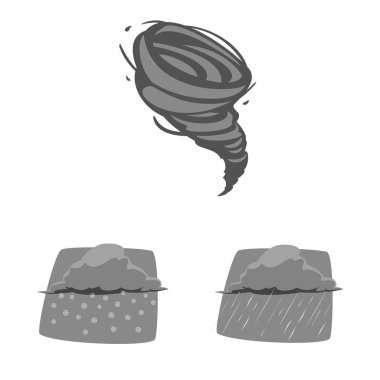 Hava ve iklim işareti vektör Illustration. Hisse senedi için hava ve bulut vektör simge kümesi.