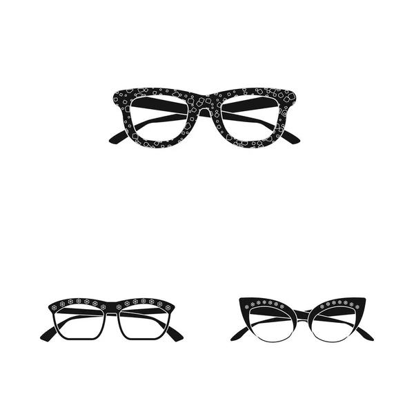 Ilustração vetorial de óculos e óculos de sol ícone. Coleção de óculos e ícone de vetor acessório para estoque . — Vetor de Stock