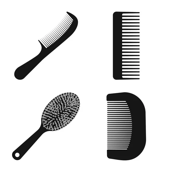 Diseño Vectorial Del Cepillo Icono Del Cabello Conjunto Cepillo Cepillo — Vector de stock