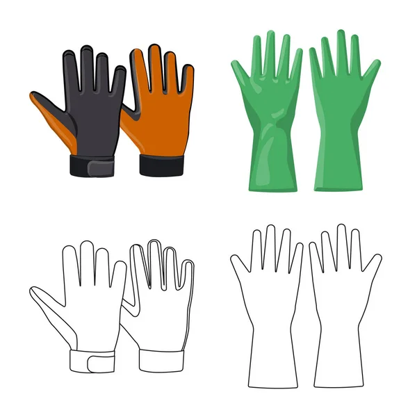 Izolovaný objekt symbolu rukavice a zimní. Sada rukavic a zařízení vektorové ilustrace. — Stockový vektor