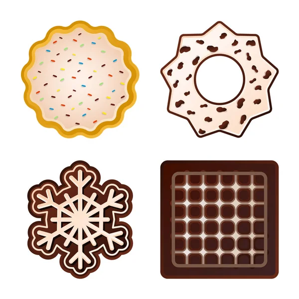 Illustration vectorielle du biscuit et du symbole de cuisson. Ensemble de biscuits et icône vectorielle chocolat pour stock . — Image vectorielle