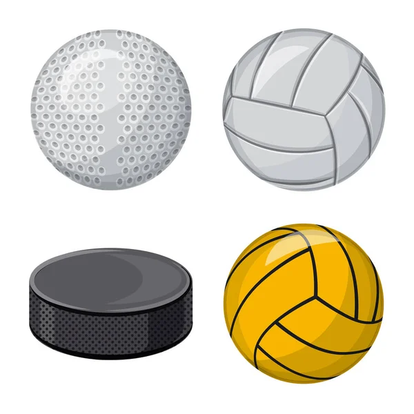 Design vettoriale dello sport e del logo della palla. Raccolta di icone sportive e vettoriali atletiche per stock . — Vettoriale Stock
