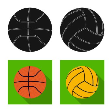 Spor ve topu simge vektör Illustration. Spor ve web için atletik hisse senedi simgesi toplama.