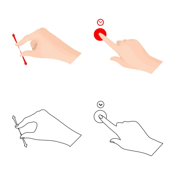 Απομονωμένο αντικείμενο εικονίδιο οθόνη αφής και το χέρι. Συλλογή από εικονογράφηση διάνυσμα απόθεμα οθονών επαφής και αγγίξτε. — Διανυσματικό Αρχείο