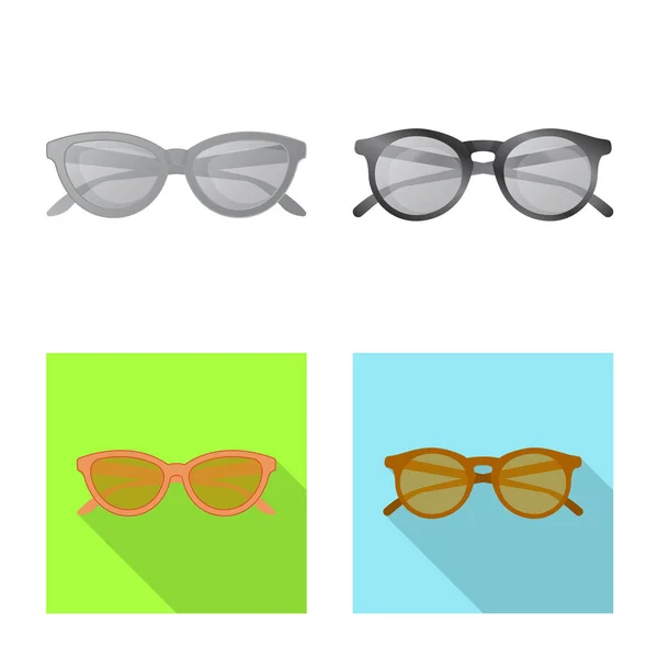 Isolierte Gegenstand der Brille und Sonnenbrille Zeichen. Brillensatz und Zubehör Stock Vector Illustration. — Stockvektor