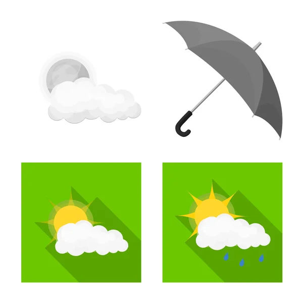 Oggetto isolato di tempo e segni meteorologici. Raccolta di icone meteo e vettoriali di applicazione per stock . — Vettoriale Stock