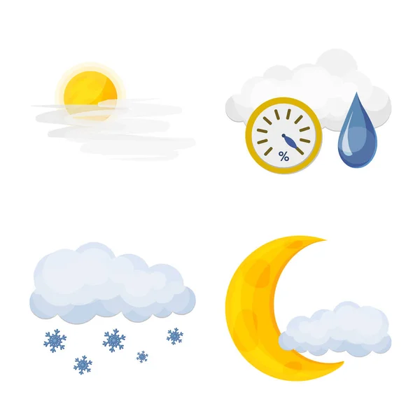 Design vettoriale dell'icona meteo e meteorologica. Set di meteo e applicazione stock simbolo per il web . — Vettoriale Stock