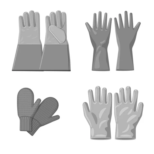 Conception vectorielle de gant et symbole d'hiver. Collection de gants et de matériel stock symbole pour le web . — Image vectorielle