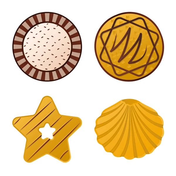 Vector illustratie van koekjes en bak teken. Set van biscuit en chocolade voorraad vectorillustratie. — Stockvector