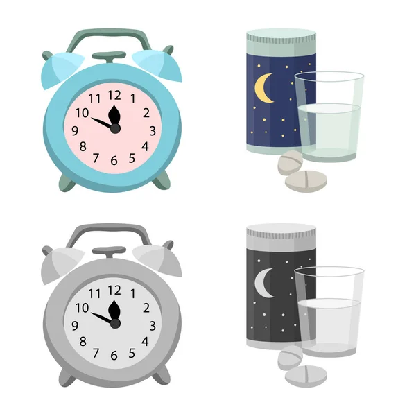 Diseño vectorial de sueños e icono de la noche. Colección de sueños y dormitorio vector de stock ilustración . — Vector de stock