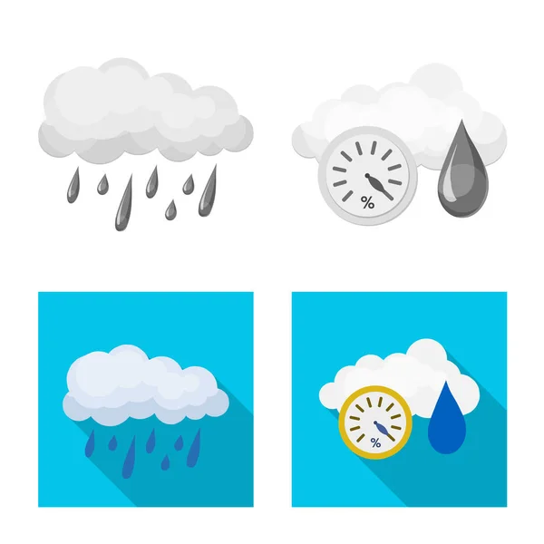 Conception vectorielle du logo météo et météo. Jeu d'icônes vectorielles météo et application pour stock . — Image vectorielle