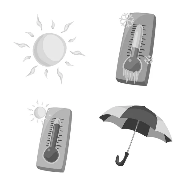 Illustration vectorielle du logo météo et climatique. Illustration vectorielle des conditions météorologiques et des nuages . — Image vectorielle