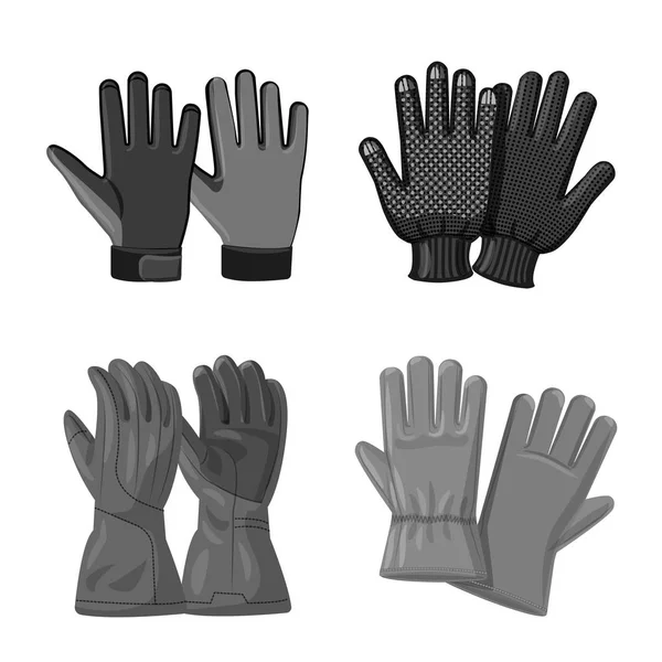 Objet isolé de gant et logo d'hiver. Ensemble d'icône vectorielle de gant et d'équipement pour stock . — Image vectorielle