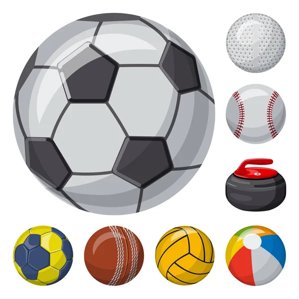 Vektorová design sport a míč loga. Sada sportovní a atletické vektorové ikony pro stock. — Stockový vektor