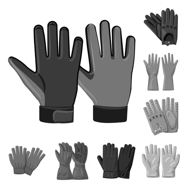 Illustration vectorielle du gant et symbole d'hiver. Ensemble d'illustration vectorielle de stock de gants et d'équipements . — Image vectorielle