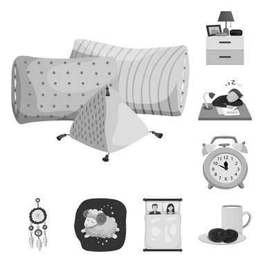 Rüyalar ve gece işareti yalıtılmış nesne. Rüyalar ve yatak odası hisse senedi vektör çizim.